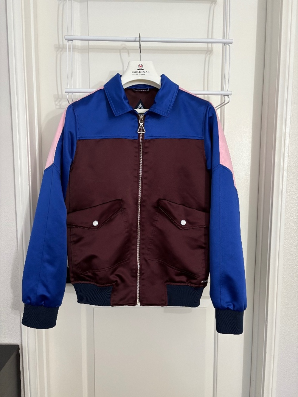Scotch and Soda Satin Souvenir Colorblock Jacket Pink Blue Brown Men’s Small